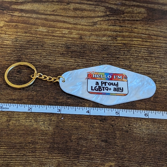 LGBTQ Ally Acrylic Motel Keychain NEW! - Picture 3 of 4